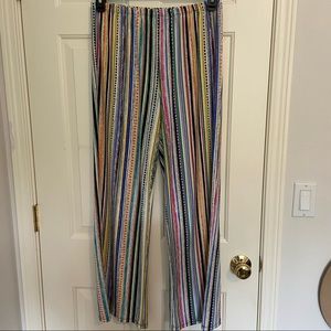 Melissa Paige Rainbow Stripe Palazzo Pants